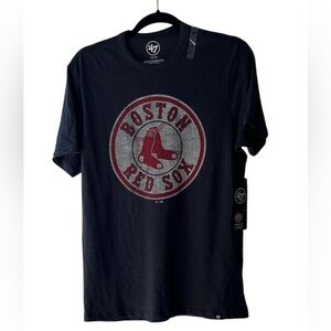 Boston Red Sox '47 Navy Men’s Circle Logo Scrum Short Sleeve T-Shirt Size S NWT